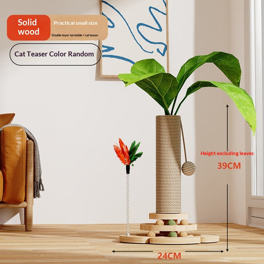 Solid Wood Cat Climbing Frame Scratching Board Toy