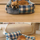 Retro Plaid Washable Chew-Resistant All-Season Pet Bed