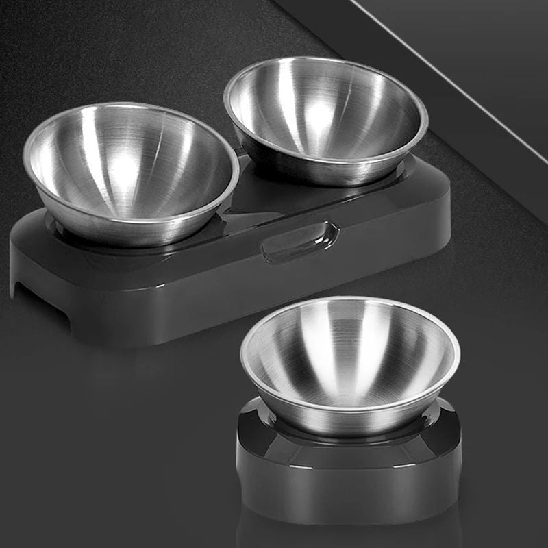 Stainless Steel Cat Dog Food Water Bowl With Stand