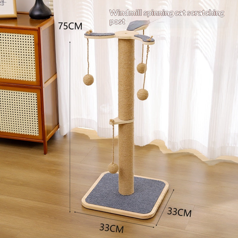 Solid Wood Cat Climbing Frame Scratching Board Toy