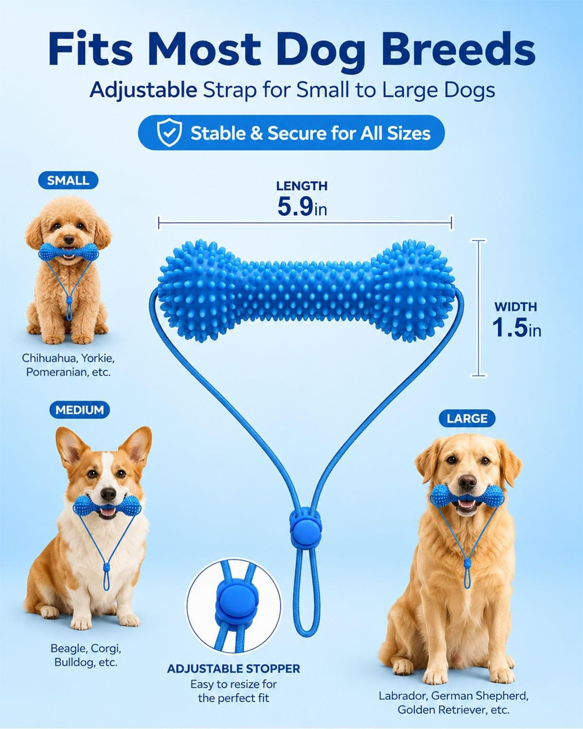 Dual Action Dog Dental Bite Brush Chew Toy
