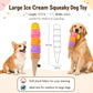 Rainbow Ice Cream Squeaky Plush Dog Tug Toy