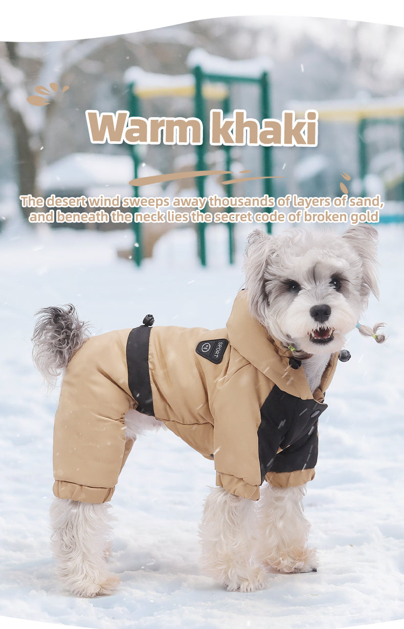 Thermal Dog Winter Coat Waterproof Hooded Snowsuit
