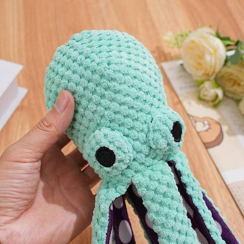 Squeaky Six Legged Octopus Plush Chew Toy