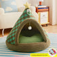 Four-Season Christmas Enclosed Cat Bed Cozy Secure House